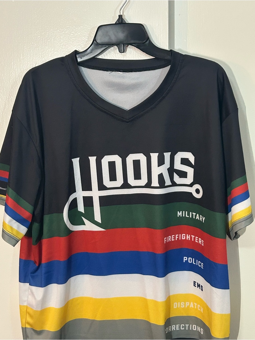 Men’s Black Multicolor Striped Jersey